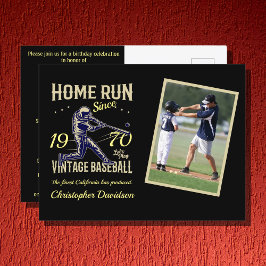 Personlig Baseball Photo Year Namn Birthday Inbjudan Vykort