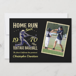 Personlig Baseball Photo Year Namn Birthday Inbjudningar
