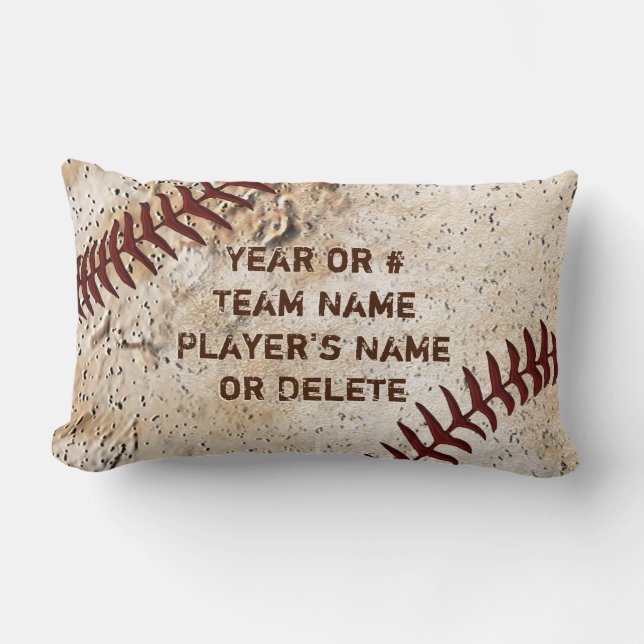 Personlig Baseball Pillow Lumbar, din TEXT Lumbarkudde (Framsida)