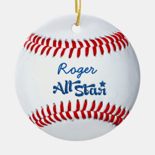 Personlig Baseball Player-gåva Julgransprydnad Keramik