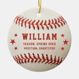 Personlig Baseball Player Namn Kids jul Julgransprydnad Keramik