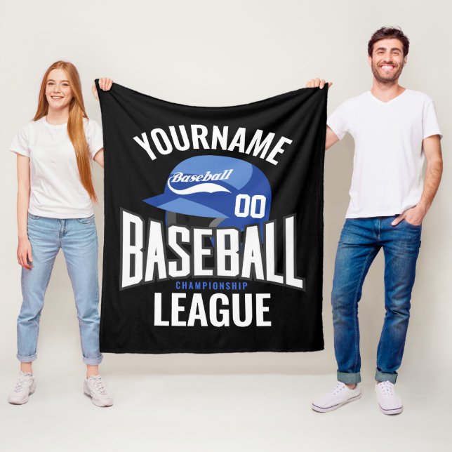 Personlig Baseball Player NAMN Team Champ Klubb Fleecefilt (På plats)