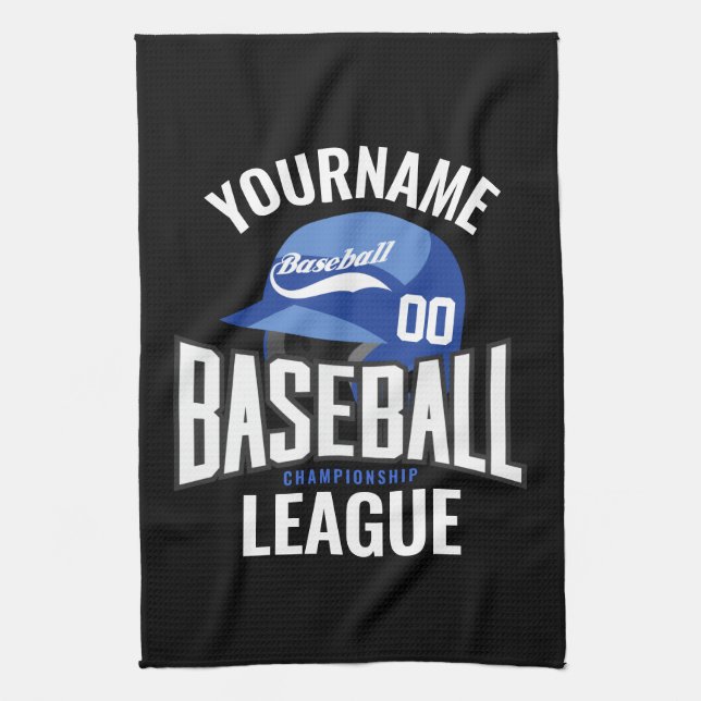 Personlig Baseball Player NAMN Team Champ Klubb Kökshandduk (Vertikal)