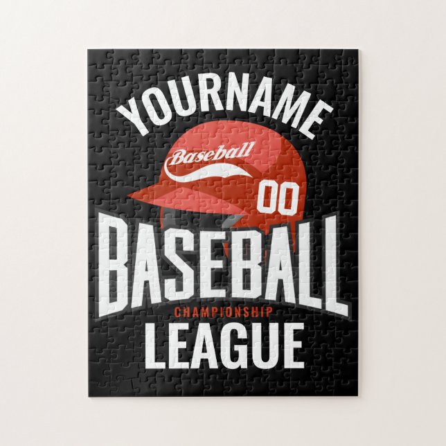 Personlig Baseball Player NAMN Team Champ Klubb Pussel (Vertikal)