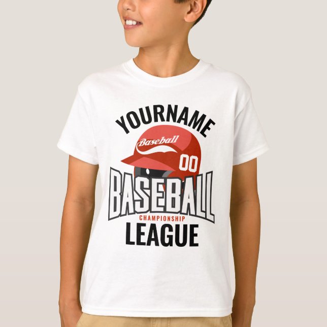 Personlig Baseball Player NAMN Team Champ Klubb T Shirt (Framsida)