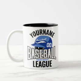 Personlig Baseball Player NAMN Team Champ Klubb Två-Tonad Mugg
