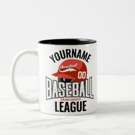 Personlig Baseball Player NAMN Team Champ Klubb Två-Tonad Mugg