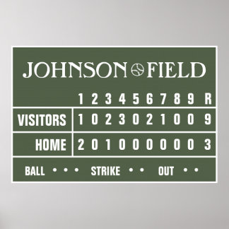 Personlig Baseball Scoreboard - 60 x 40 tum Poster
