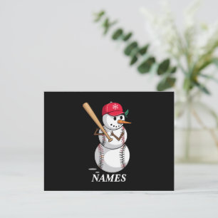 Personlig Baseball Snögubbe Bollar Snö Julafton i Helg Vykort