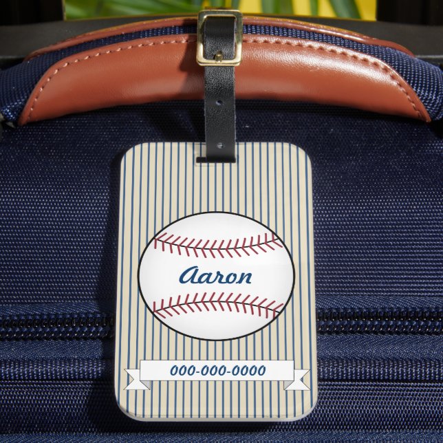 Personlig Baseball Sports Luggage Tag Gift Bagagebricka (Framsida Insitu 2)