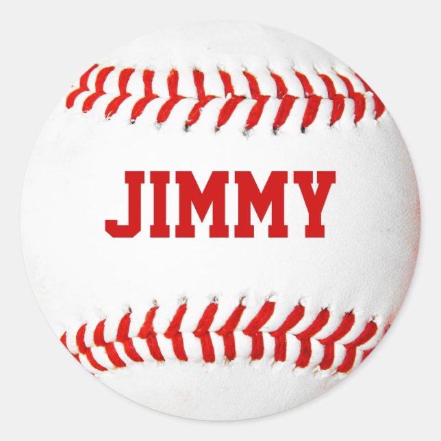Personlig Baseball Stickers Runt Klistermärke (Framsida)