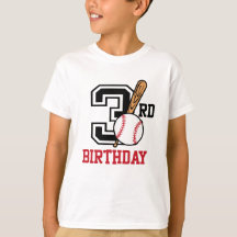 Personlig baseball t-shirt 3:e födelsedag