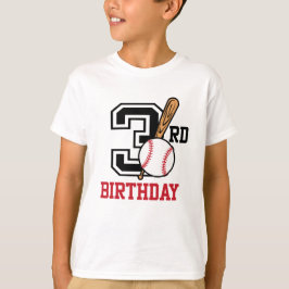 Personlig baseball t-shirt 3:e födelsedag