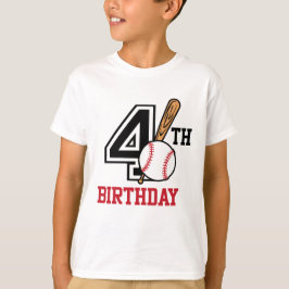 Personlig baseball t-shirt 4e födelsedagen
