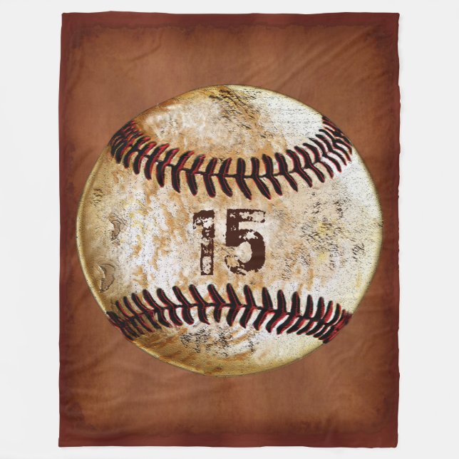 Personlig Baseball Thanot Blanket, ditt nummer Fleecefilt (Framsidan)