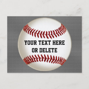 Personlig Baseball-vykort på bränt Grått Vykort