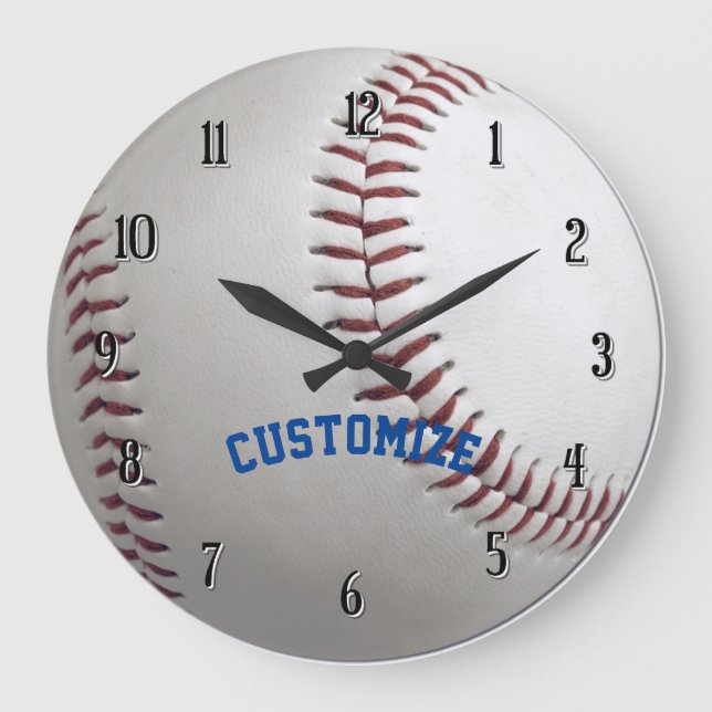 Personlig Baseball Wall Clock Stor Klocka (Framsida)