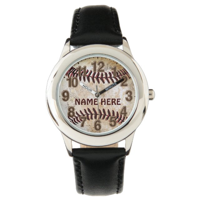 Personlig Baseball Watches för barn Armbandsur (Framsida)