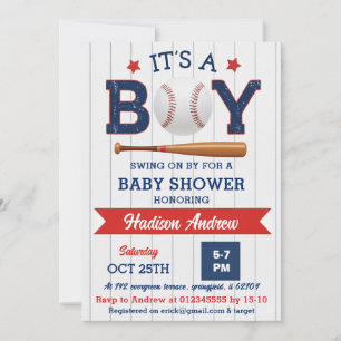 Personlig Baseboll Baby Shower Allstar Rookie Inbjudningar