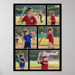 Personlig Baseboll Fotocollage - Sportminnepresent Poster