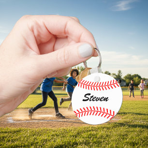 Personlig baseboll nyckelring med eget namn