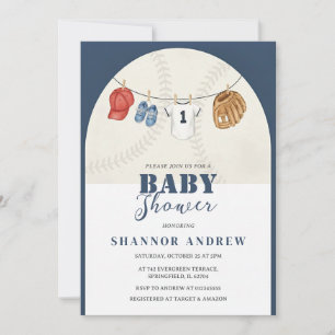 Personlig Baseboll Rookie Baby Shower Inbjudningar