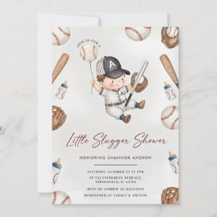 Personlig Baseboll Rookie Baby Shower Söt Björn Inbjudningar