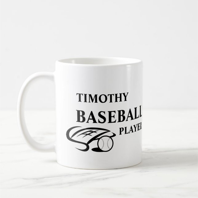 Personlig basebollälskare-mugg kaffemugg (Vänster)