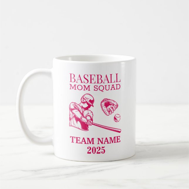 Personlig basebollmamma  kaffemugg (Vänster)