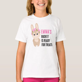 Personlig Basket är redot för Treats Cute Bunny T Shirt