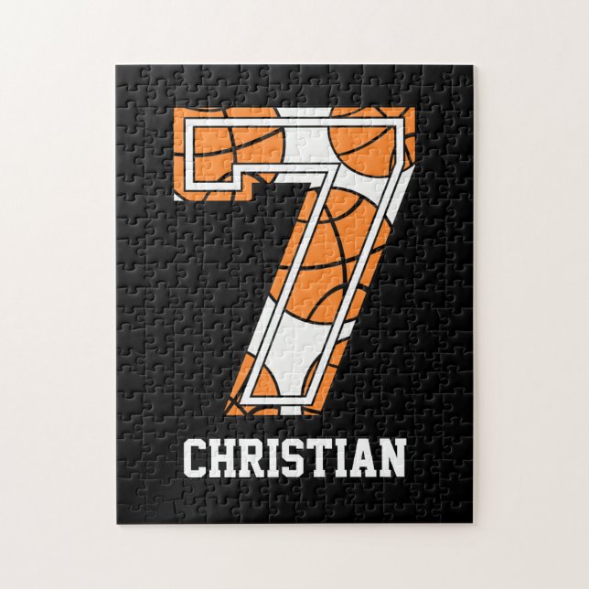 Personlig basket nummer 7 pussel (Vertikal)