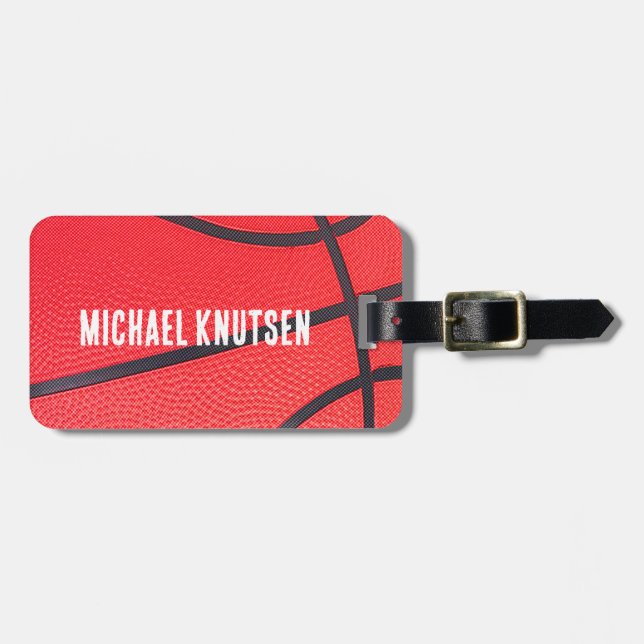 Personlig Basketball Bagagebricka (Horisontell Framsida)