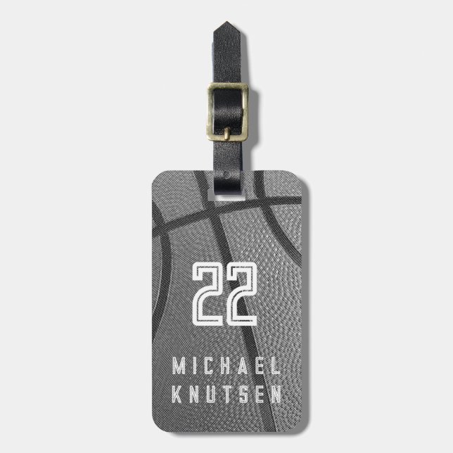 Personlig Basketball Bagagebricka (Vertikal Framsida)