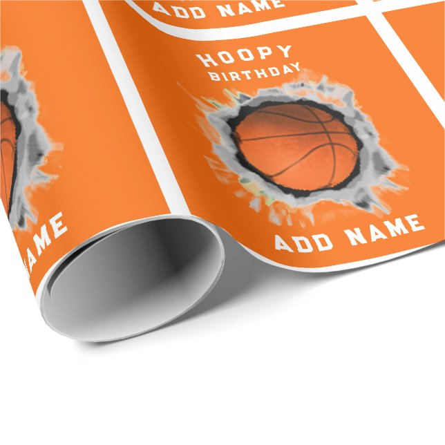 Personlig Basketball Birthday Gift Presentpapper (Rullad Hörn)