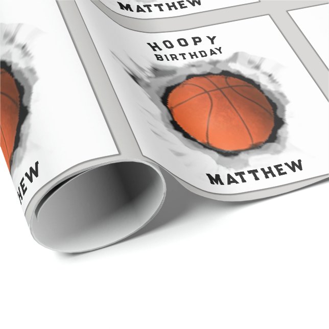 Personlig Basketball Birthday Gift Presentpapper (Rullad Hörn)