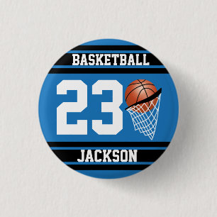 Personlig Basketball Blue och Black Knapp