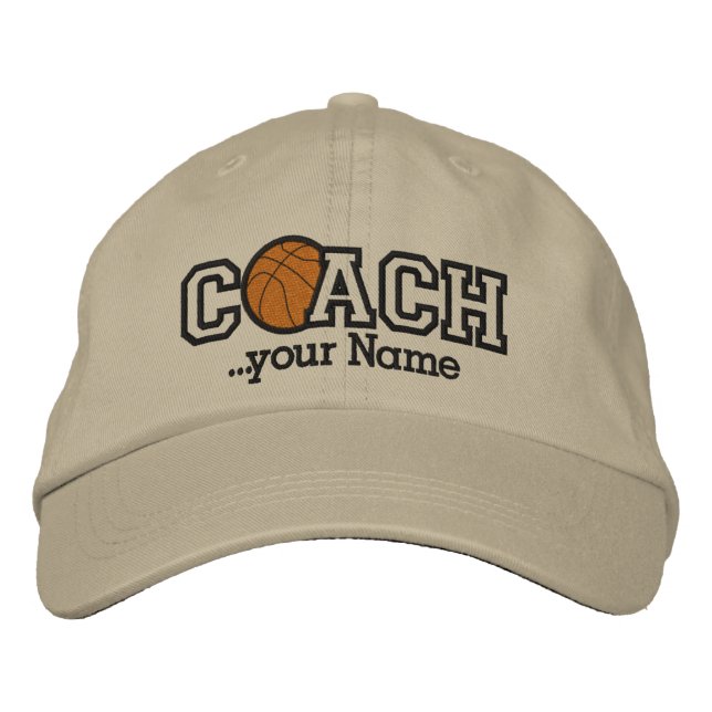 Personlig Basketball Coach med ditt namn Broderad Keps (Framsida)