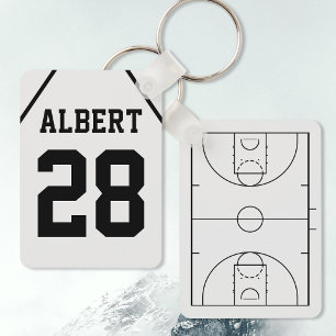 Personlig Basketball Court med Player Namn Nyckelring