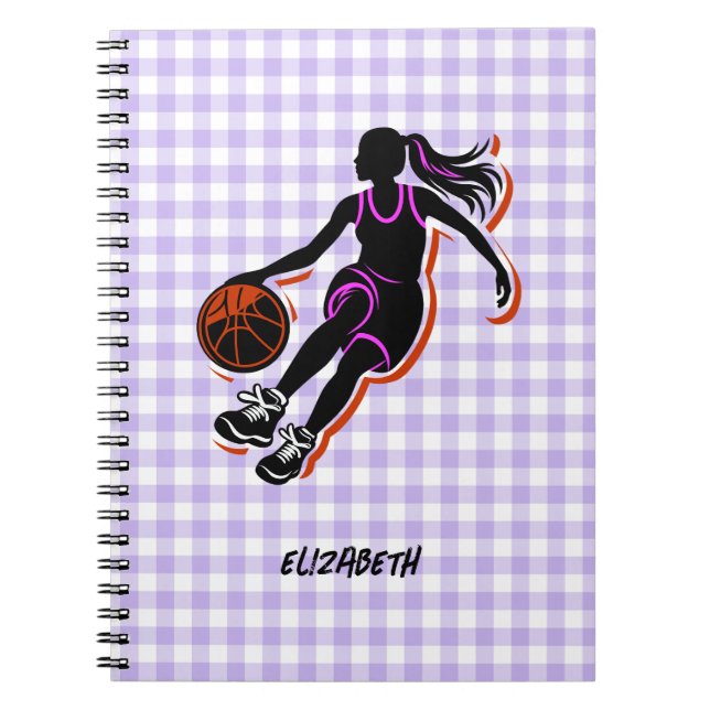 Personlig Basketball Girl - bärbar dator Anteckningsbok (Framsidan)