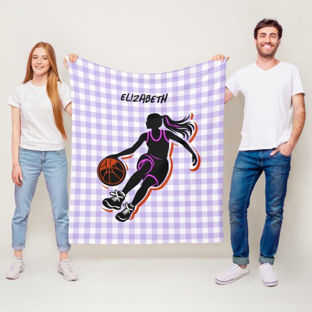 Personlig Basketball Girl Blanket Fleecefilt (På plats)