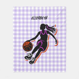 Personlig Basketball Girl Blanket Fleecefilt