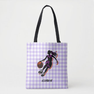 Personlig Basketball Girl Tote Bag Tygkasse