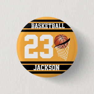 Personlig Basketball Guld och Black Knapp