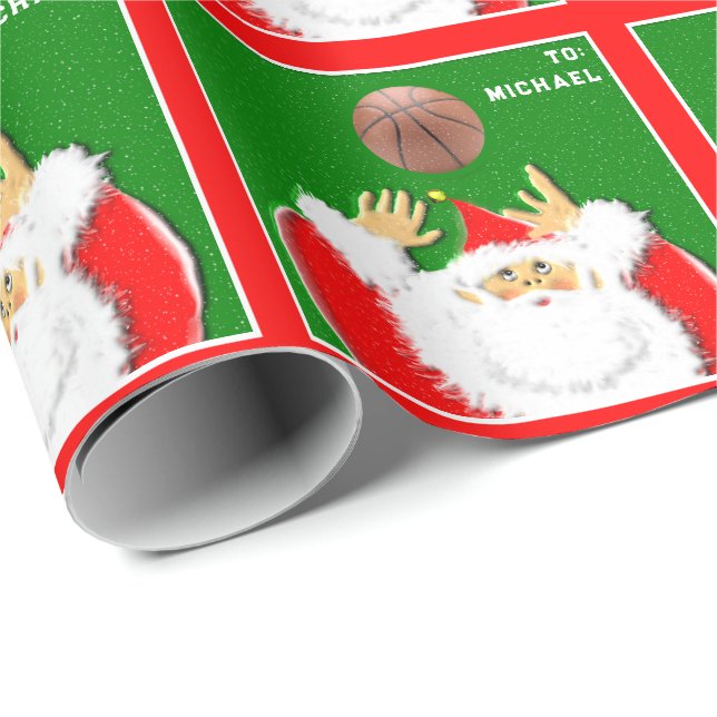 Personlig Basketball Helgdag Gift Presentpapper (Rullad Hörn)
