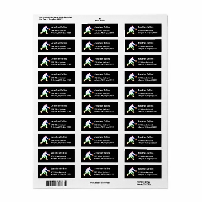 Personlig Basketball | Idrott Returadress Etikett (Helt Ark)