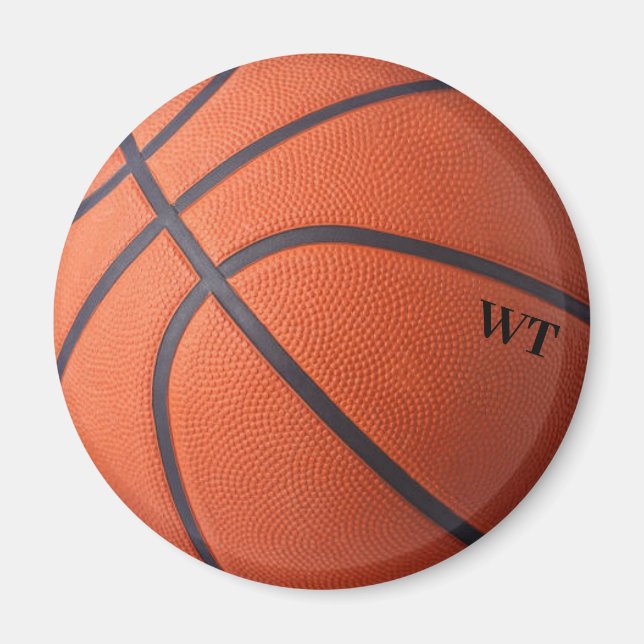 Personlig Basketball Initialer Magnet (Framsidan)