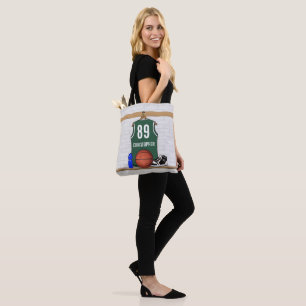 Personlig Basketball Jersey Tote Gift Bag Tygkasse