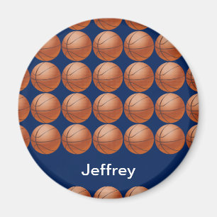Personlig Basketball Magnet, blå bakgrund Magnet