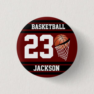 Personlig Basketball Maroon och Black Knapp