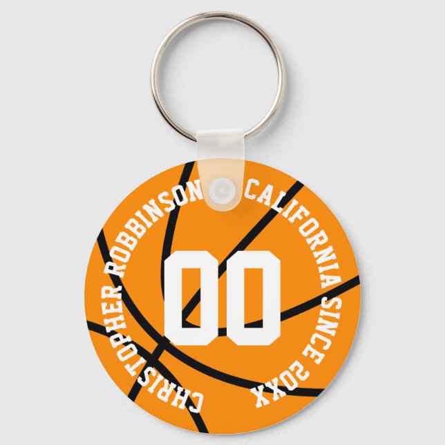 Personlig Basketball Modern Nyckelring (Framsida)